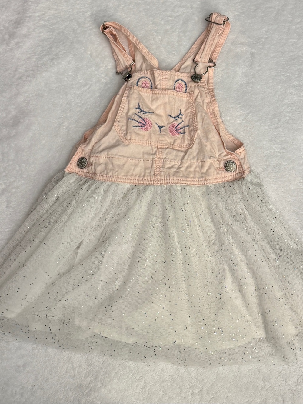 OshKosh B'gosh Pink Overall Skirt with White Sparkle Tulle size 4